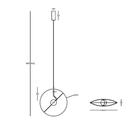 Suspension lamp Maytoni Mod154PL-L6W3K, 2XLED, 14W, 45x12x280 cm, 950lm, white color-1