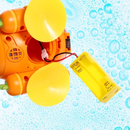 Children's shower for the bath "Submarine", with a brush for washing the head, works from batteries-11