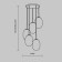 Suspended lamp Freya FR1012PL-05BS Sharlot, 490x490x3440 mm, E14, 5x40W, brass color
