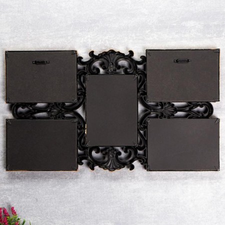 Photo frame plastic in 5 photos 10x15 cm "Pattern" dark gold 30.5x53 cm-3