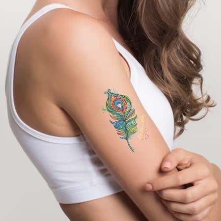 Tattoo on the body Color double "Peryshko and mermaid" 10.5x6 cm-3