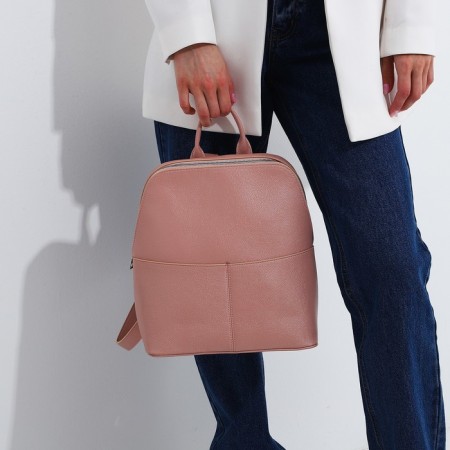 A backpack with a zipper, "Medvedkovo", the color is pink-6
