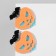 Acryl Earrings "pumpkins" with bats, colored in silver