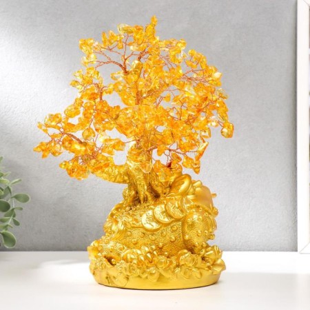 Bonsai souvenir 240 stones "Cash toad at the amber tree" 25x19x13 cm-2