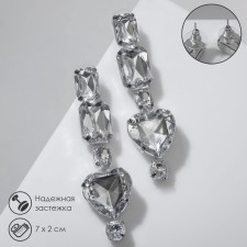 Hanging earrings with rhinestones 