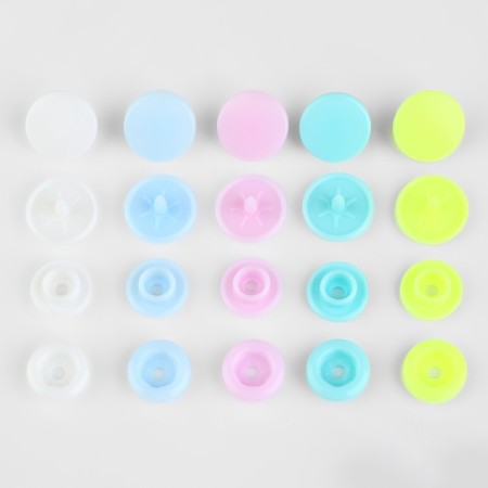 Plastic buttons, d = 12 mm, 180 pcs, in the organized organizer "Flower", color colorful color-3