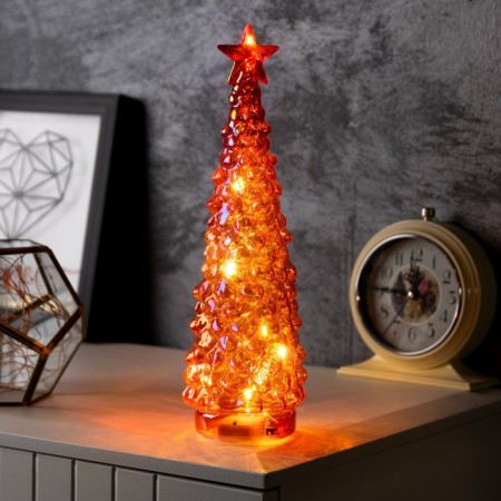 Figure Light "Red Christmas tree", 28x12 cm, 10 LED, AAAX2 batteries (not included), glow warm white
