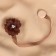 Picking for curtains "Tender flower", d = 6 cm, brown color