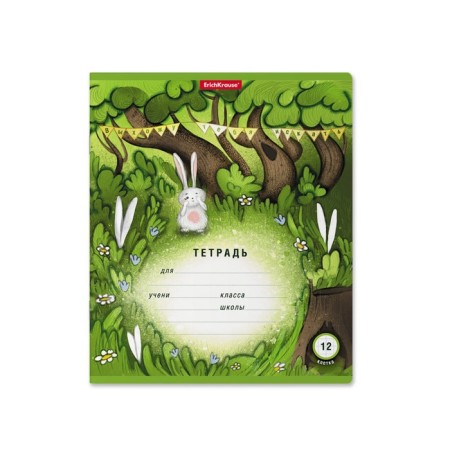 Notebook of 12 sheets in the Erichkrause "Searcum", cover coated cardboard, offset unit, whiteness 100% whiteness, mix-5
