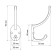 Hook furniture tundra TKD012, two -rod, copper