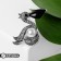Pelican brooch with a pearl, the color is black and white in black silver