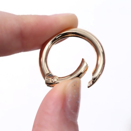 Karabin ring, d = 19/27 mm, thickness - 4 mm, 5 pcs, gold color-2