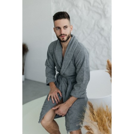 Terry dressing gown, size 50, gray color-10