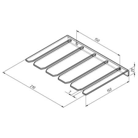Storage holder F-shaped clamps, wall, black-7