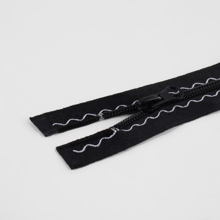 Lightning "Spiral", No. 5, detachable, automatic lock, 60 cm, black color-1