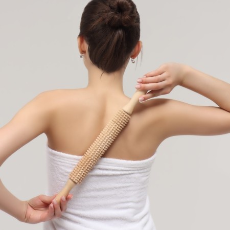 The massage "Skating" for the back, d = 4 × 42 cm, wooden, with spikes-5