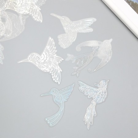 Stickers for creativity "Holography. Birds" d = 10 cm set 10 pcs 0.2x14x11 cm