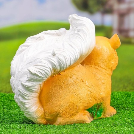 Garden figure "Squirrel with mushrooms" 30x23cm-2
