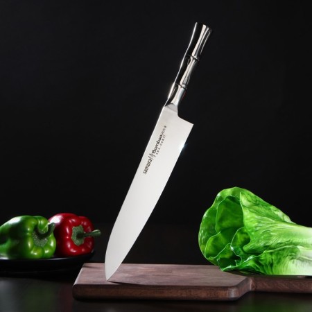Knick Kitchen Samura Bamboo, Chef, Blade 24 cm, Steel Hand