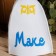Bath cap with an applique "Mack"
