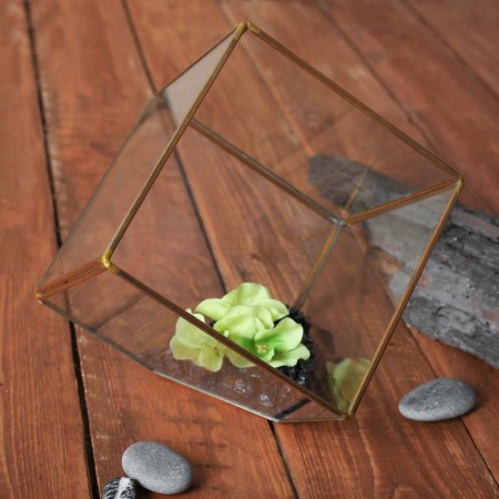Florarium frame 14.5x14.5 cm, gold-1