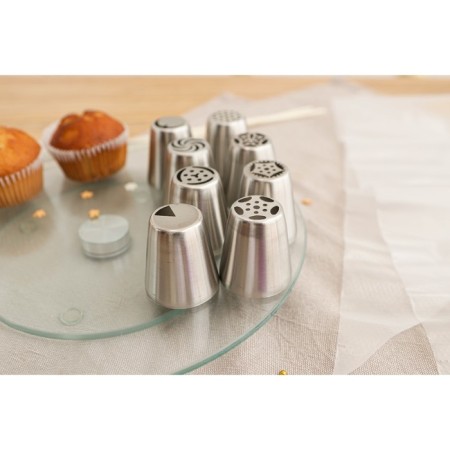 Confectionery set 12 items: 8 nozzles d = 3.7 cm, adapter d = 4 cm, 3 bag 22 × 32 cm, mix nozzles-8