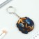 Key keychain wooden "twins", space, 4.5 x 6 cm