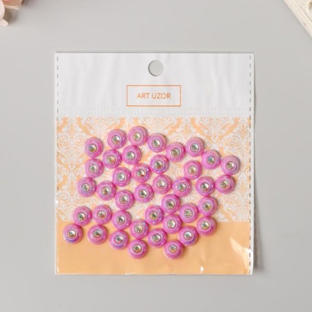 Decor for creativity Plastic "Half -Pesterpoline with Straza Lilac" set 40 pcs 1x1x0.5 cm-2