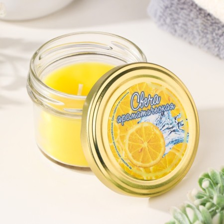 Candle in the bank Aromatic "Lemon Fresh", 6x7 cm, 120 g