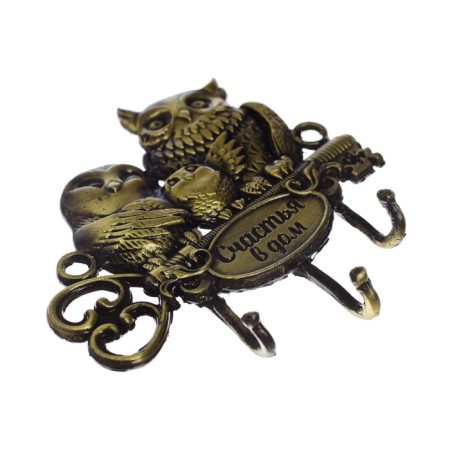 The key a wall -mounted “Happiness in the house”, three owls, 8.3 x 7 cm.-4