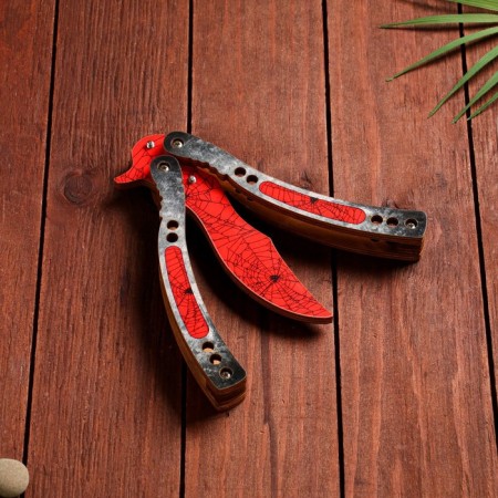 Wooden souvenir "Butterfly knife" red-2