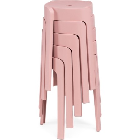 Stool BOVEL Plastic, pink 36x36x45 cm-2