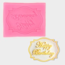 MOLD HAPPY BIRTHDAY, silicone, 6.5 × 5.5 cm, color mix
