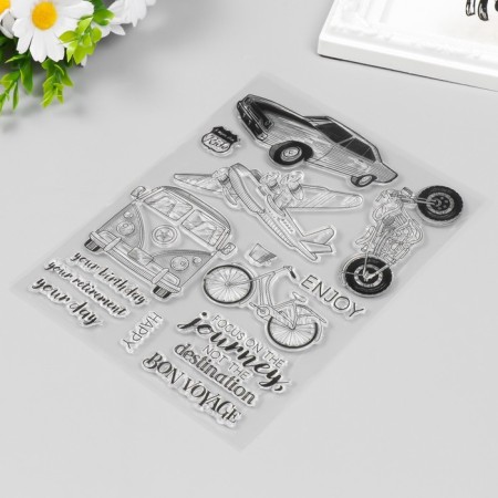 Stamp for creativity Silicon "Transport for travel" 15.5x21 cm-1