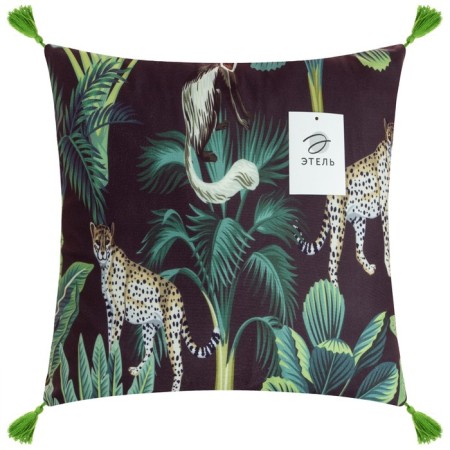 Decorative pillowcase with brushes Ethel "Predators", 43x43 cm-4