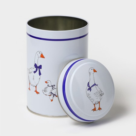 Bank with a lid for bulk products "geese", 1.1 l, d = 9.9 cm, round-2