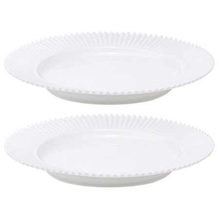A set of two white plates from the Edge collection, 26 cm
