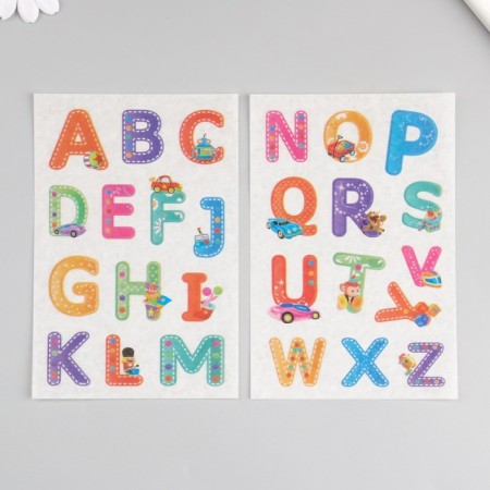 Stick Paper "Interesting alphabet" set of 6 sheets 18.6x10 cm-1