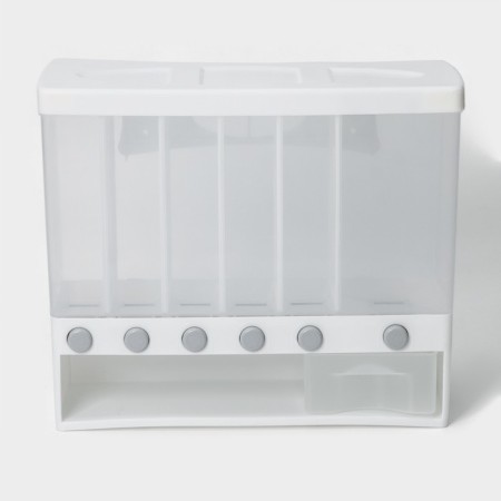 Container - a dispenser for storing bulk, 6 cells, 39 × 14.5 × 32 cm, white color-1