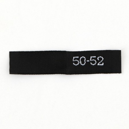 Textile strip "50-52", 5 x 1.1 cm, black color-3