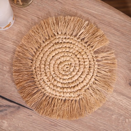 Wicker rug round 25x25 cm, sisal-2