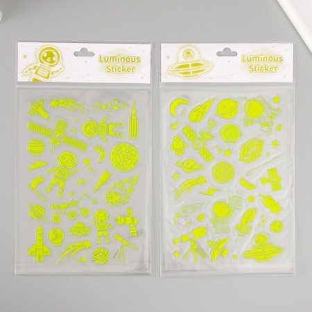 Plastic sticker phosphorus "Bright cosmos" mix 27x15.5 cm