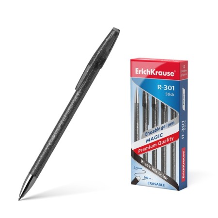 Gel handle washed Erich Krause R-301 Magic Gel, node 0.5 mm, black ink, letter length 200 m, price for 1 pc