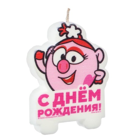 Candle for the cake "Happy Birthday!", 4.9 x 6.7 cm, Smeshariki-1