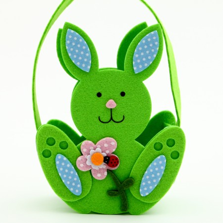 Easter decor basket "Bunny with flower" 7.5x10x20 cm-2