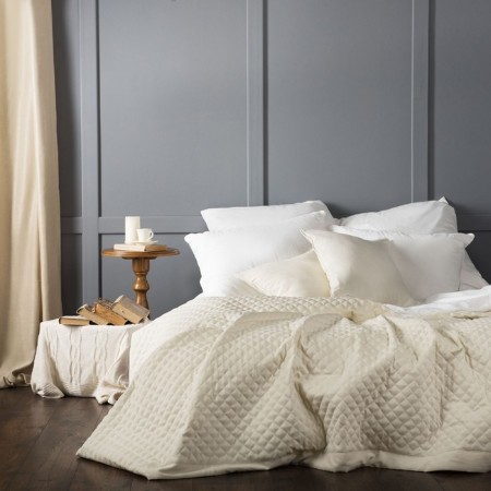 Kaspian set: cover 160 x 220 cm, pillowcase 40 x 40 cm - 2 pcs, milk color-1