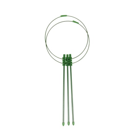 Кустодержатель, d = 18 см, h = 30 см, 2 кольца, металл, зелёный, Greengo-8