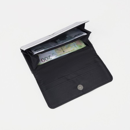 Women's wallet on magnet, gray color-4