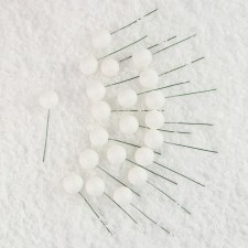 Figure for crafts and decor on the “ball” wire, set of 20 pcs., Size 1 pc. - 2 × 7 cm, white color