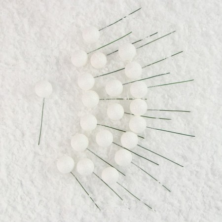 Figure for crafts and decor on the “ball” wire, set of 20 pcs., Size 1 pc. - 2 × 7 cm, white color